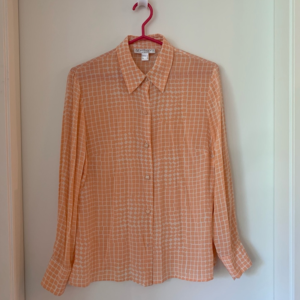 Vintage silk peach blouse